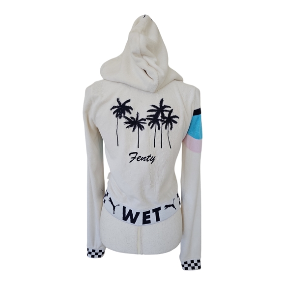 Fenty X Puma Terrycloth Zip-Up Racing Track Hooded Jacket Small - Picture 6 of 11